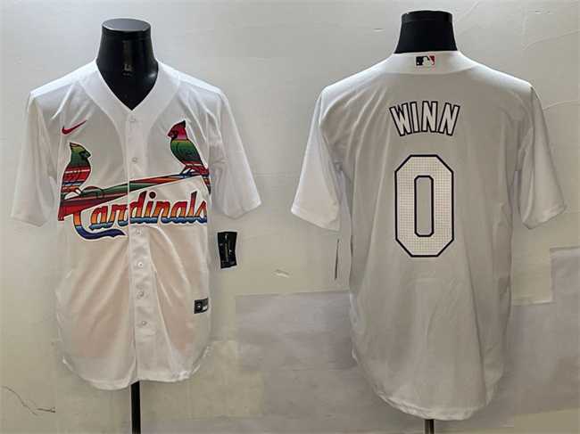 Mens St. Louis Cardinals #0 Masyn Winn White Cool Base Stitched Jersey->st.louis cardinals->MLB Jersey